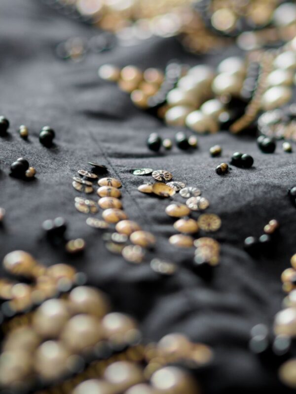 Sleeve Motif Pair — Silver Thread
